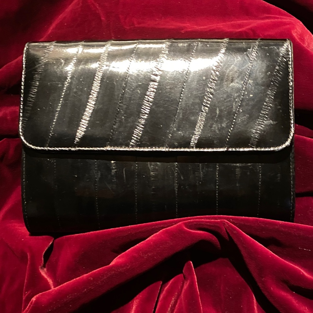 Black EEL skin  Clutch
